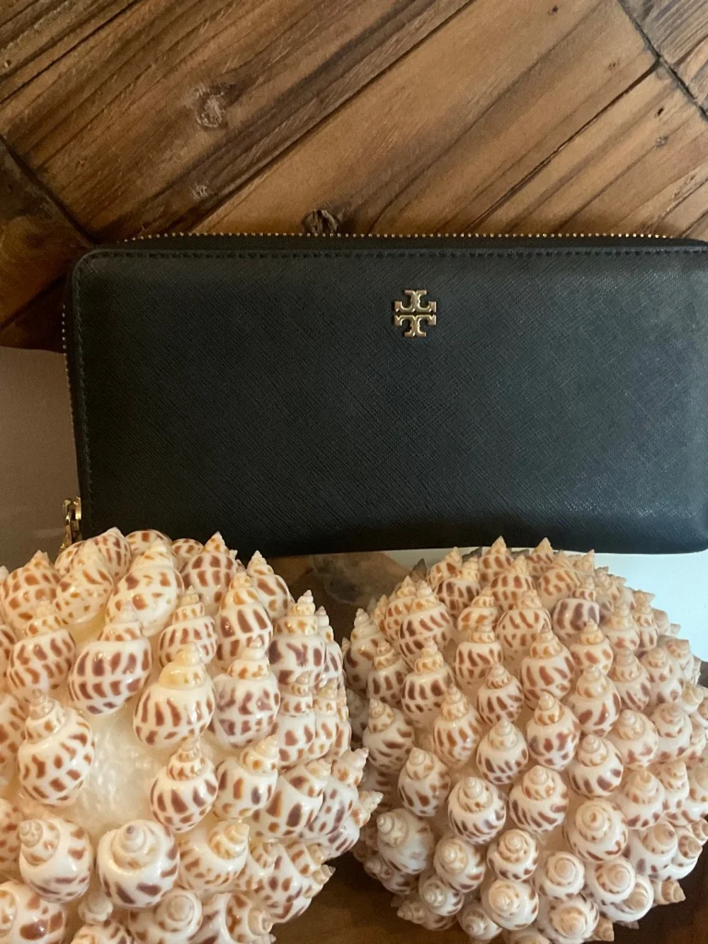Tory Burch Leather Emerson Zip Black Continental Wallet